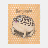 Couverture Polaire Drôle dessin de grenouille à pluie dans le désert (Devant)