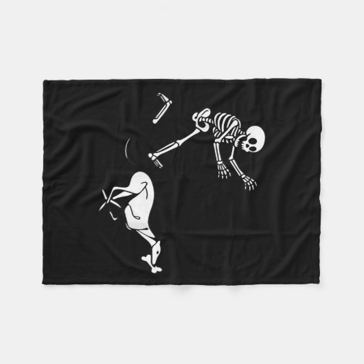 Couverture Polaire Drôle Ghound Running Skeleton Halloween (Devant (Horizontal))