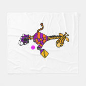 Couverture Polaire Drôle Giraffe Jouer Pickleball (Devant (Horizontal))