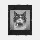 Couverture Polaire Drôle Graphisme Chat Fumer Adulte Amusant (Devant)