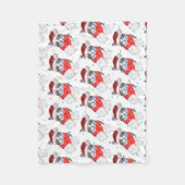 Couverture Polaire Drôle Gris et Blanc Tabby Chat Noël (Devant)