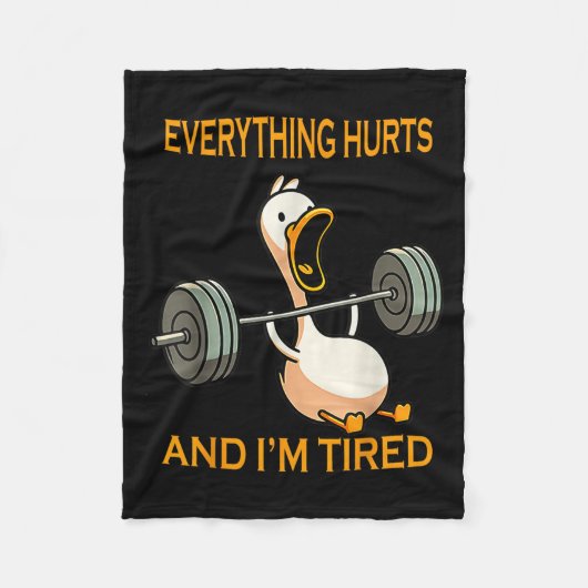 Couverture Polaire Drôle Gym Duck Citer Tout Mal Et Je Suis Fatigué (Devant)
