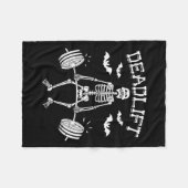 Couverture Polaire Drôle Halloween Dire Squelette Barbell Gym Workou (Devant (Horizontal))