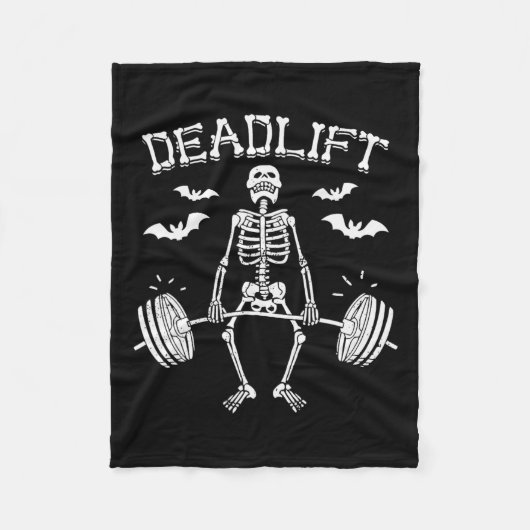 Couverture Polaire Drôle Halloween Dire Squelette Barbell Gym Workou (Devant)