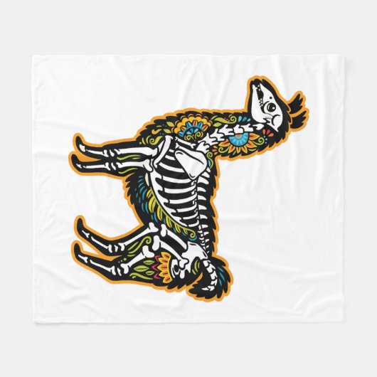 Couverture Polaire Drôle Halloween Llama Skeleton Graphisme - (Devant (Horizontal))