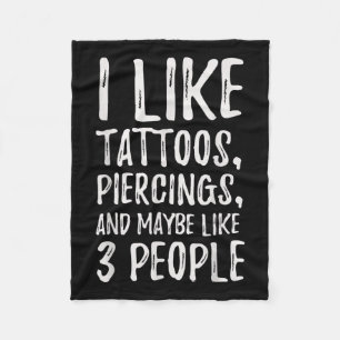 Couverture Polaire Drôle J'Aime Les Tatouages, Les Piercings Et Peut-