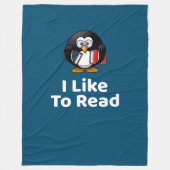 Couverture Polaire Drôle J'Aime Lire Penguin Drôle Lecture (Devant)
