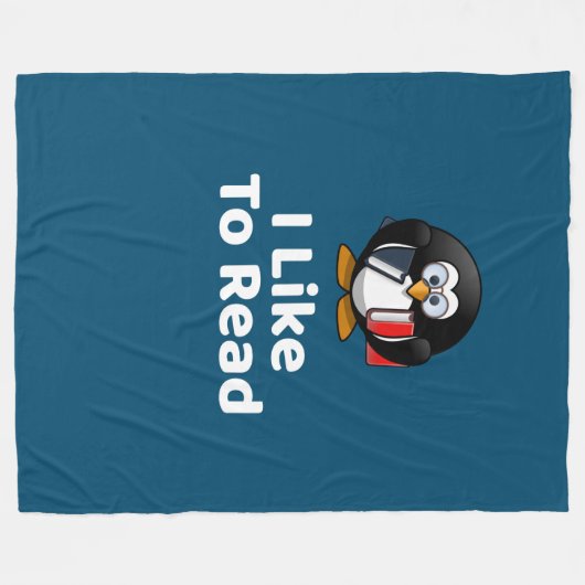 Couverture Polaire Drôle J'Aime Lire Penguin Drôle Lecture (Devant (Horizontal))