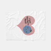 Couverture Polaire Drôle Je T'Aime Berry Beaucoup mignon Kawaii Blueb (Devant (Horizontal))