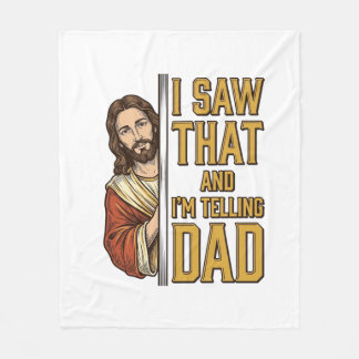 Couverture Polaire Drôle Jésus J'ai Vu Ça et Je Le Dis à Papa Design_