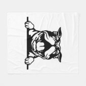 Couverture Polaire Drôle joyeux Bulldog (Devant (Horizontal))