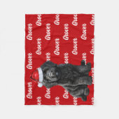 Couverture Polaire Drôle Labradoodle Nom du chien Motif Noël (Devant)