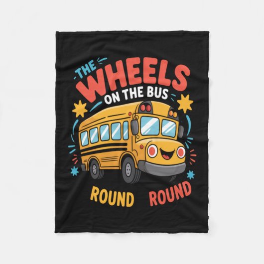 Couverture Polaire Drôle Les Roues Sur Le Bus (Devant)