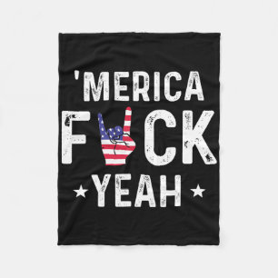 Couverture Polaire Drôle Merica Ouais 4 Juillet 