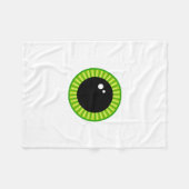 Couverture Polaire Drôle mignon Big Green Eyeball (Devant (Horizontal))