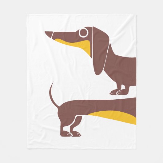Couverture Polaire Drôle mignon dachshund pour parent chien long (Devant)