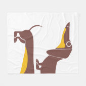 Couverture Polaire Drôle mignon dachshund pour parent chien long (Devant (Horizontal))