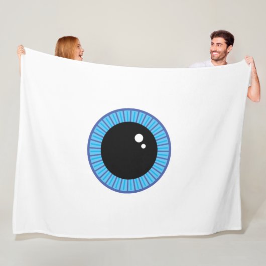 Couverture Polaire Drôle Mignonne Bleu Eyeball (En situation)