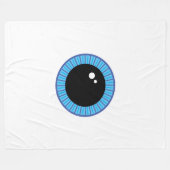 Couverture Polaire Drôle Mignonne Bleu Eyeball (Devant (Horizontal))