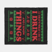 Couverture Polaire Drôle moche chandail de Noël dit whiskey (Devant (Horizontal))