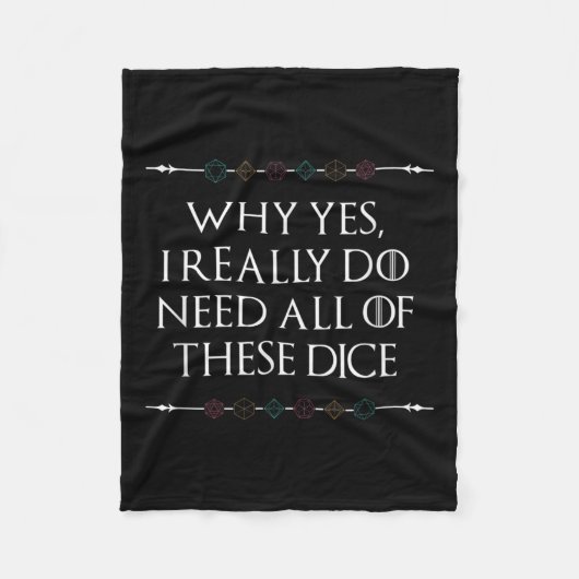 Couverture Polaire Drôle Nerdy Jeu D20 Rpg Dice Dire Graphique de dev (Devant)