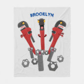 Couverture Polaire Drôle outil monstre de clé humour dessin animé (Devant)