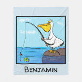 Couverture Polaire Drôle pélican de pêche (Devant)