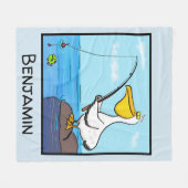 Couverture Polaire Drôle pélican de pêche (Devant (Horizontal))