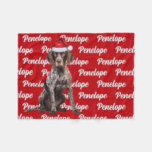 Couverture Polaire Drôle Pointeur Shorthair Nom du chien Motif Noël