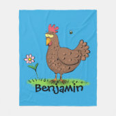 Couverture Polaire Drôle poulet rustique illustration (Devant)