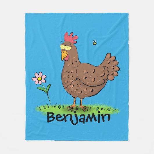 Couverture Polaire Drôle poulet rustique illustration (Devant)