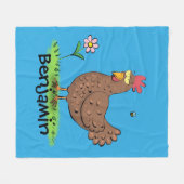 Couverture Polaire Drôle poulet rustique illustration (Devant (Horizontal))