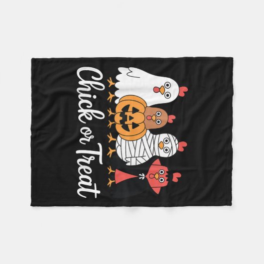 Couverture Polaire Drôle Poulets Ou Traiter Le Poulet Halloween (Devant (Horizontal))