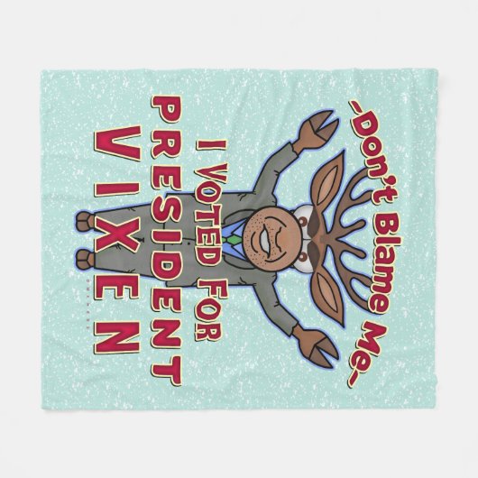 Couverture Polaire Drôle Président de Noël Vixen Reindeer Politique (Devant (Horizontal))