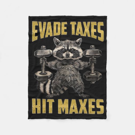 Couverture Polaire Drôle Raccoon Poids Levage Gym Evade Taxes Hit M (Devant)
