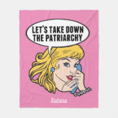 Couverture Polaire Drôle Retro féministe Pop Art Anti Patriarchie Ros (Devant)