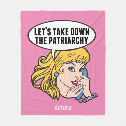 Couverture Polaire Drôle Retro féministe Pop Art Anti Patriarchie Ros (Devant)