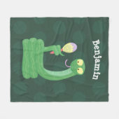 Couverture Polaire Drôle serpent vert avec caricature maraca (Devant (Horizontal))