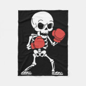 Couverture Polaire Drôle Skeleton Boxe Halloween Éffrayant Boxe (Devant)