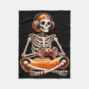 Couverture Polaire Drôle Skeleton jeu vidéo Halloween jeu Gamer B