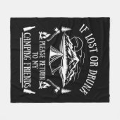 Couverture Polaire Drôle slogan camper camping à boire des paroles (Devant (Horizontal))