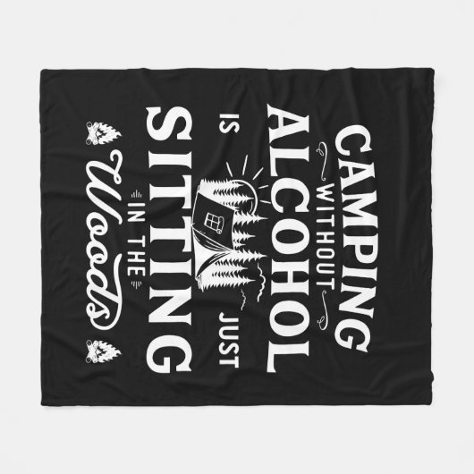 Couverture Polaire Drôle slogan camper camping à boire des paroles (Devant (Horizontal))