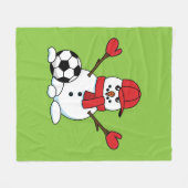 Couverture Polaire Drôle Snowman avec balle de football (Devant (Horizontal))