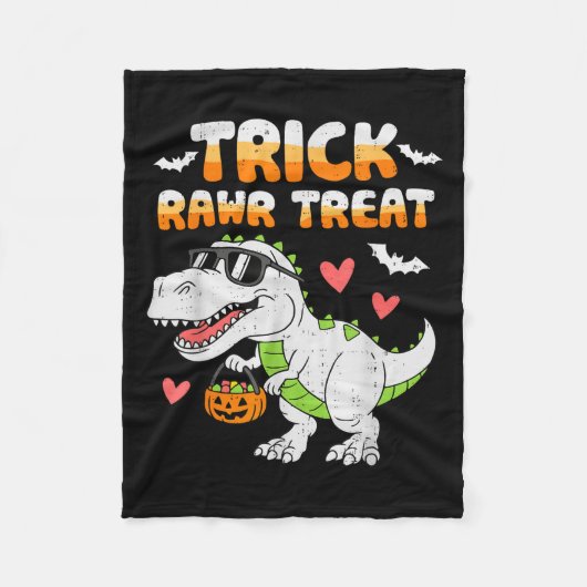 Couverture Polaire Drôle Trick Rawr Traiter Dinosaur T Rex Halloween (Devant)
