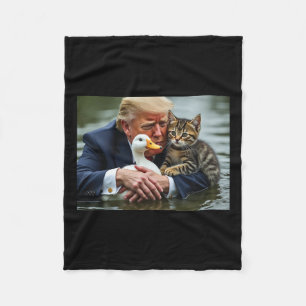 Couverture Polaire Drôle Trump Chat Et Canard Mèmes Noël Halloween