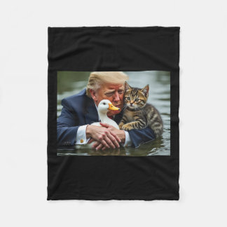 Couverture Polaire Drôle Trump Chat Et Canard Mèmes Noël Halloween