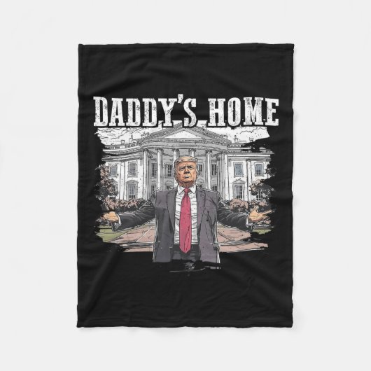 Couverture Polaire Drôle Trump Daddy’s Home Maison Blanche 2024 (Devant)