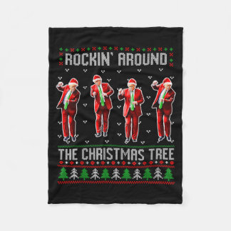 Couverture Polaire Drôle Trump Rockin Around The Christmas Tree Moche