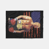 Couverture Polaire Drôle Trump Rocky Boxer Meme Boxer Us Flag Patrio (Devant (Horizontal))