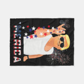Couverture Polaire Drôle Trump sel Merica liberté 4 juillet cadeaux (Devant (Horizontal))